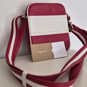 Michael Kors Collection Red and White Crossbody Bag